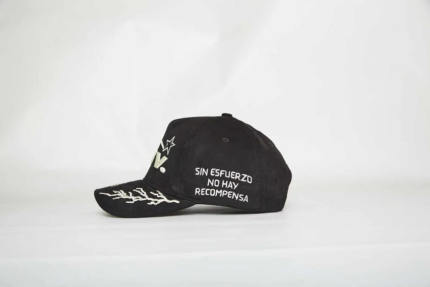 Side view showing the FTV Hat motto